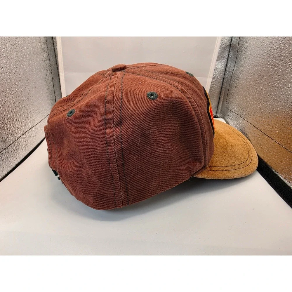 Vintage Mad Dog Bulldog Cowboy Hat Brown Corduroy Snapback Cap Made in USA